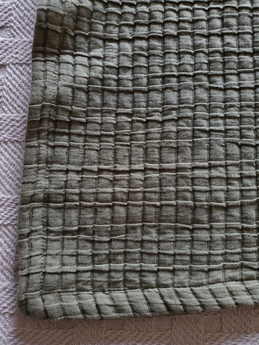 NWT Quince Organic Ribbed Cotton King Pillow Shams Olive Green Set - Picture 5 of 9